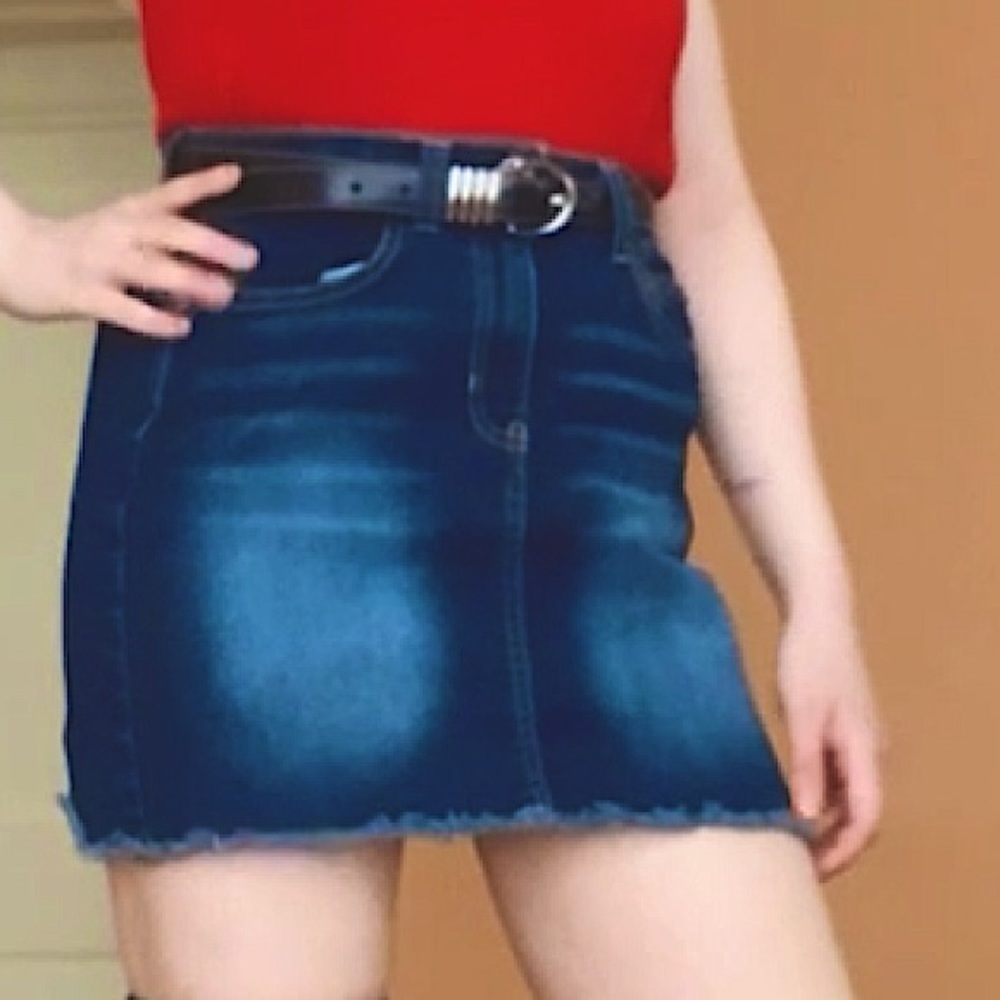 Blue Jean Skirt Mid Rise